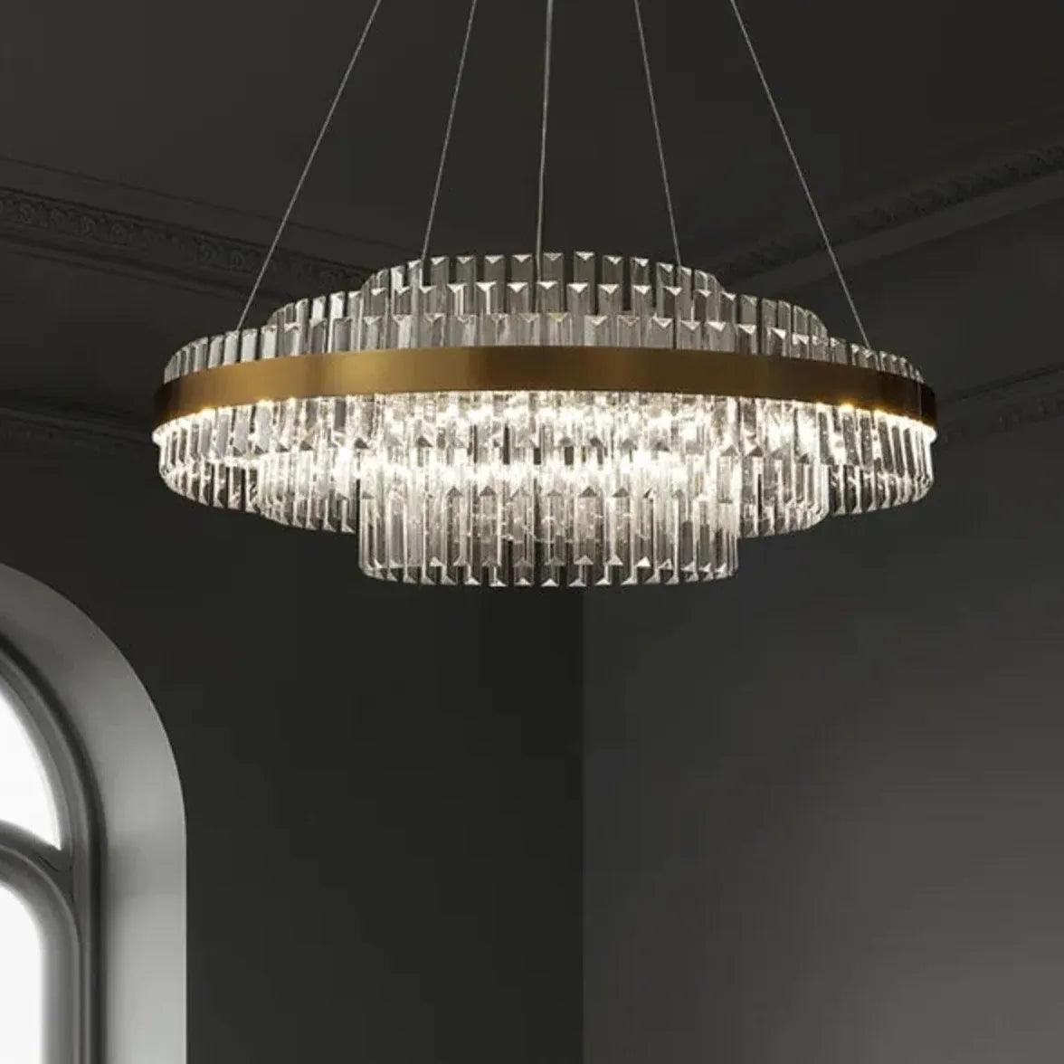 Vertical Flat Crystal Modern Pendant Light - Clowas