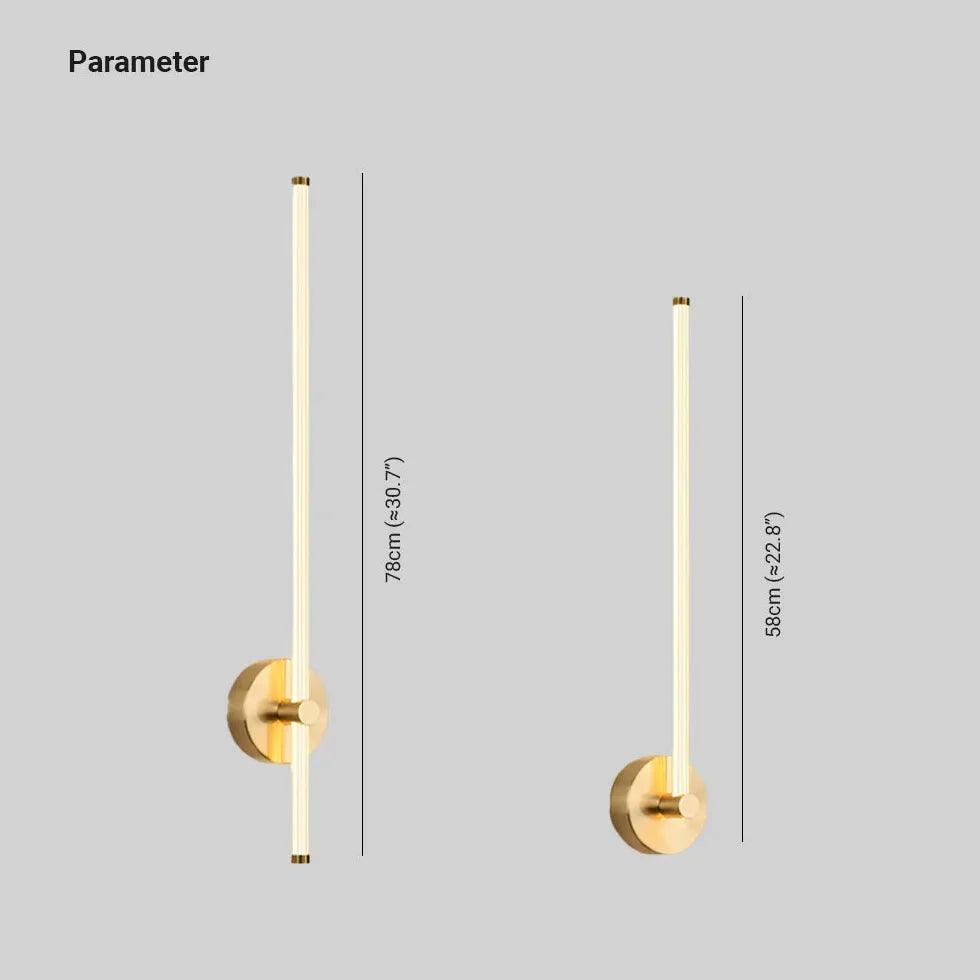 Vertical Lines Led Brass Wall Lights - Clowas