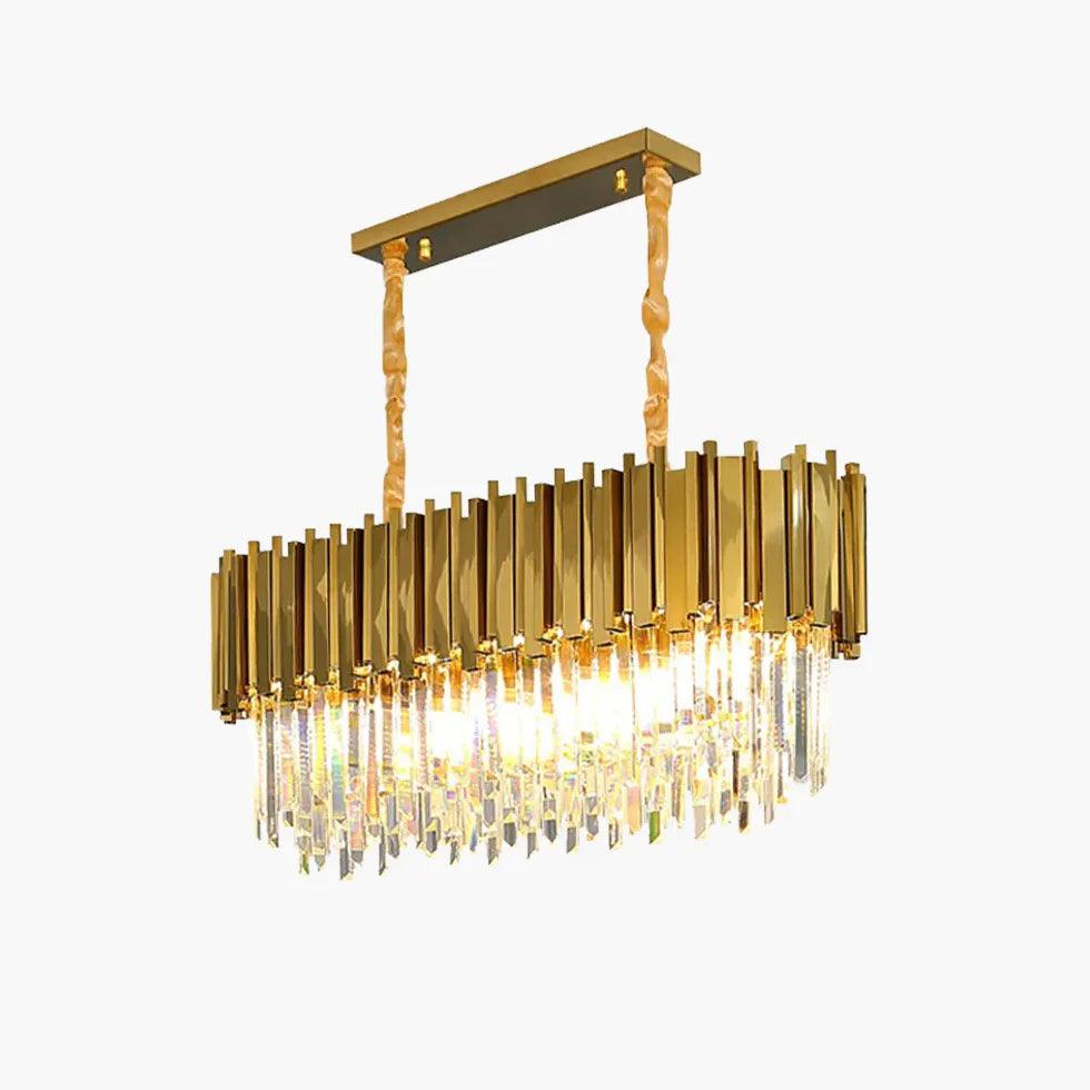 Vertical Trapezoid Gold Dining Room Pendant Light - Clowas