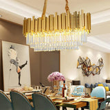 Vertical Trapezoid Gold Dining Room Pendant Light - Clowas
