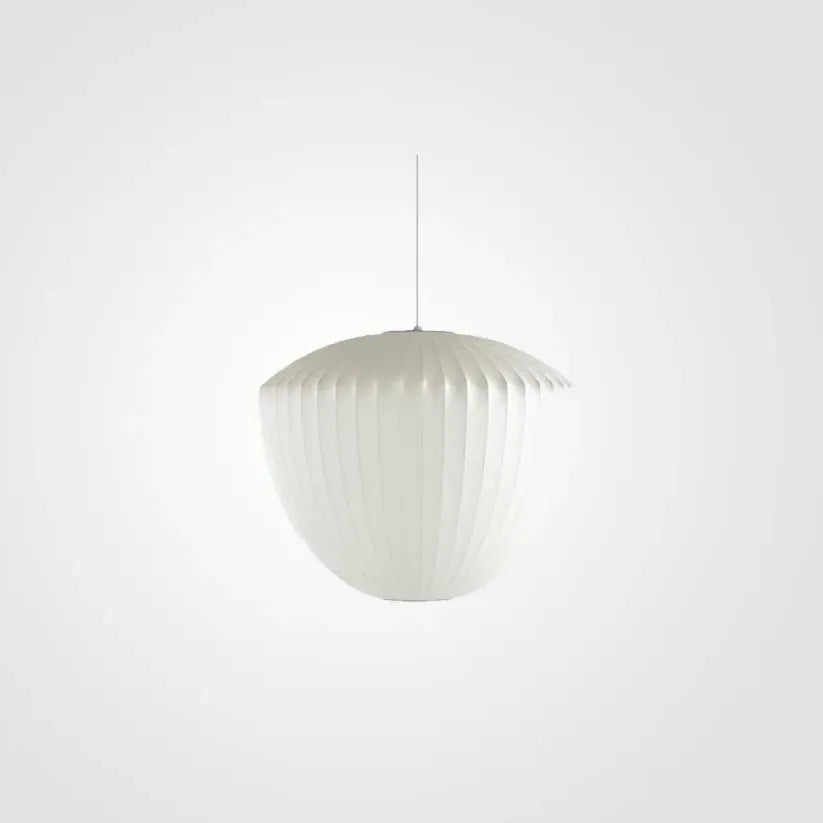 Lantern-Shaped White Fabric Vintage Pendant Light - Clowas