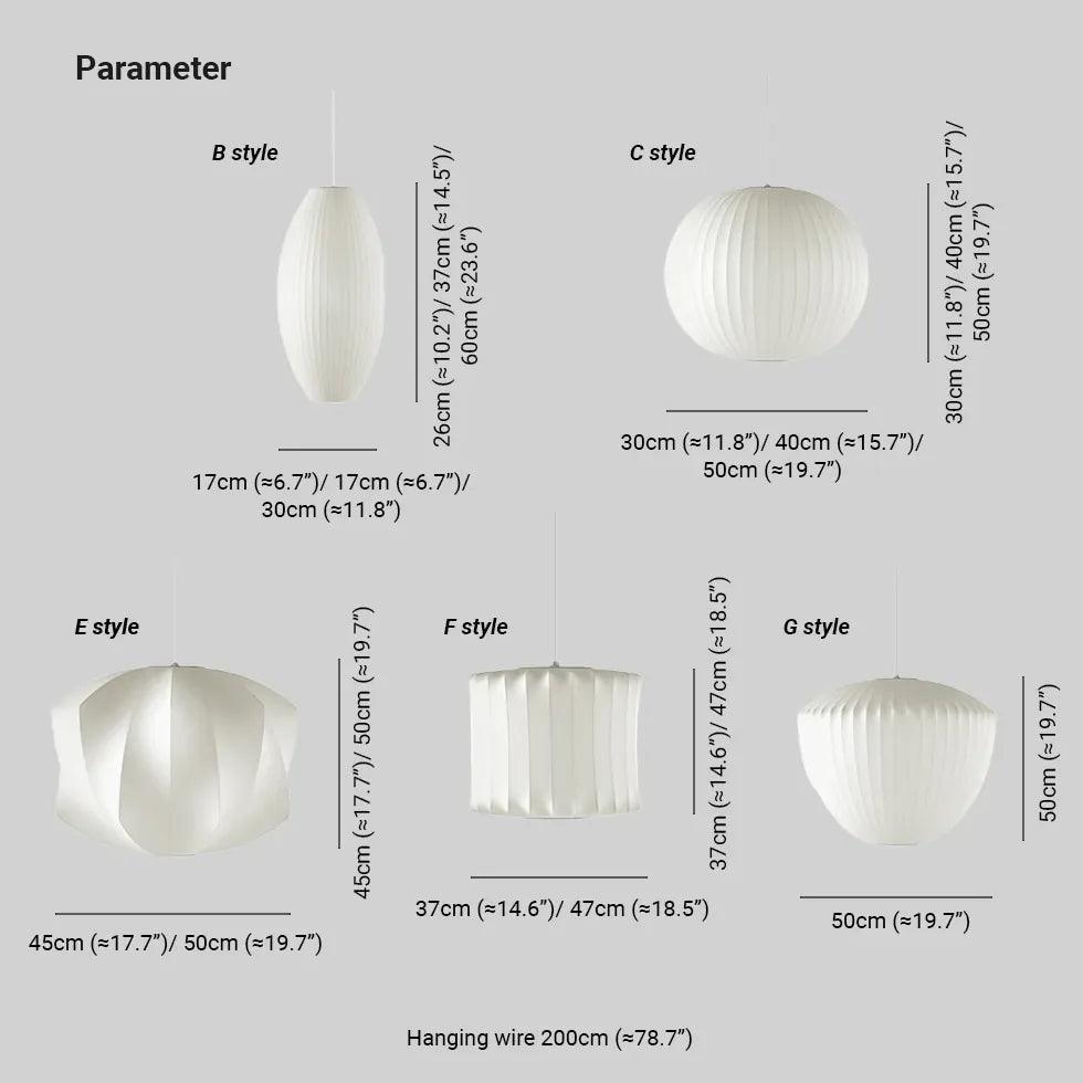 Lantern-Shaped White Fabric Vintage Pendant Light - Clowas