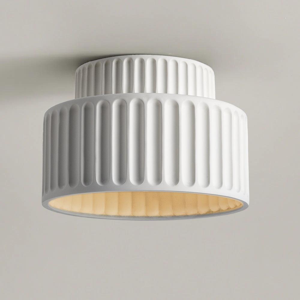 Minimalist Cream Vertical Striped Eye-Caring Ceiling Light