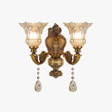 Crystal Glass Brass Wall Light For Hallway