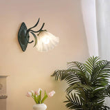 Creative Glass Flower Orchid Wall Light for Bedroom