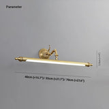 Vintage Brass LED Mirror Light for Bathroom