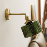 Vintage Bedroom Wall Lights with Brass and Glass