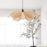 Handmade Rattan Ceiling Light With Petal Design