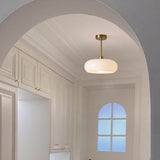 Vintage Persimmon Glass Semi-Flush Ceiling Light for Hallways