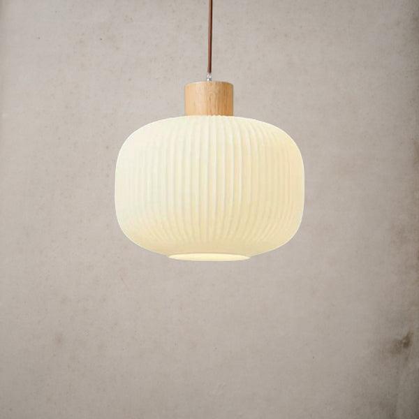 Japanese Style Cream Opal Glass Pendant Light