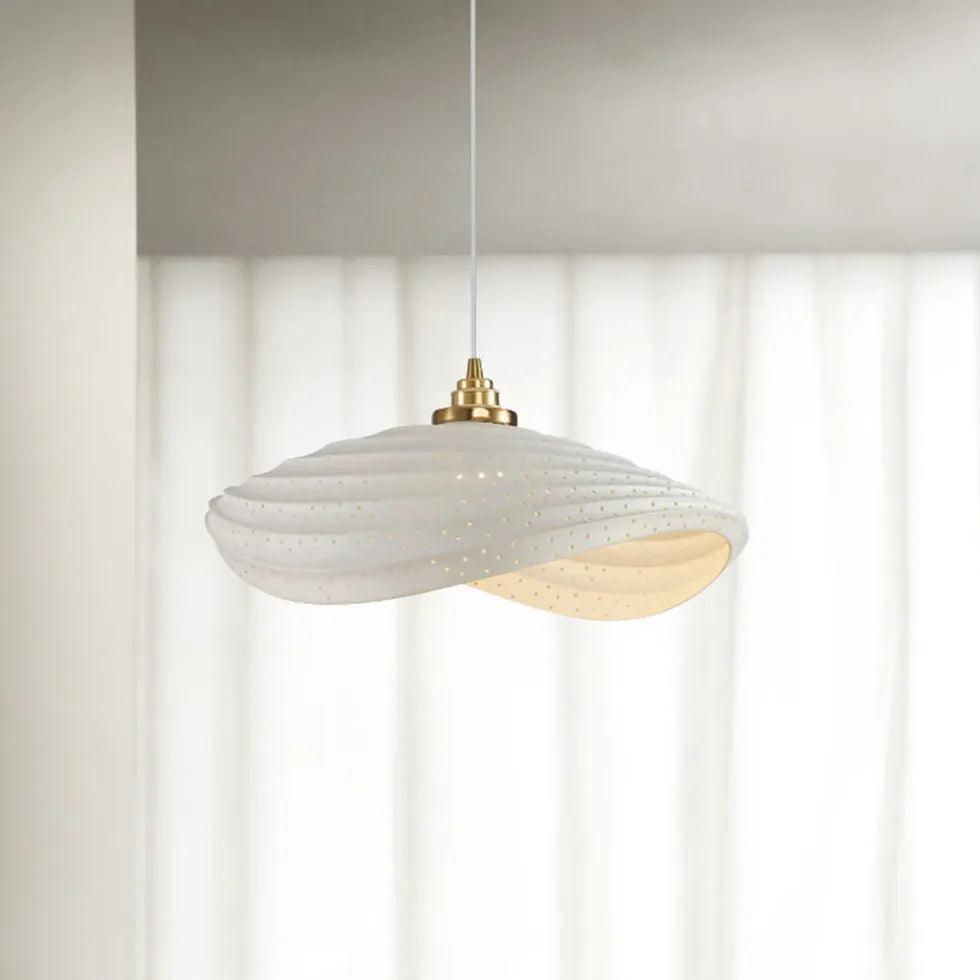 Sleek Wave-Shaped White Dining Room Pendant Light - Clowas