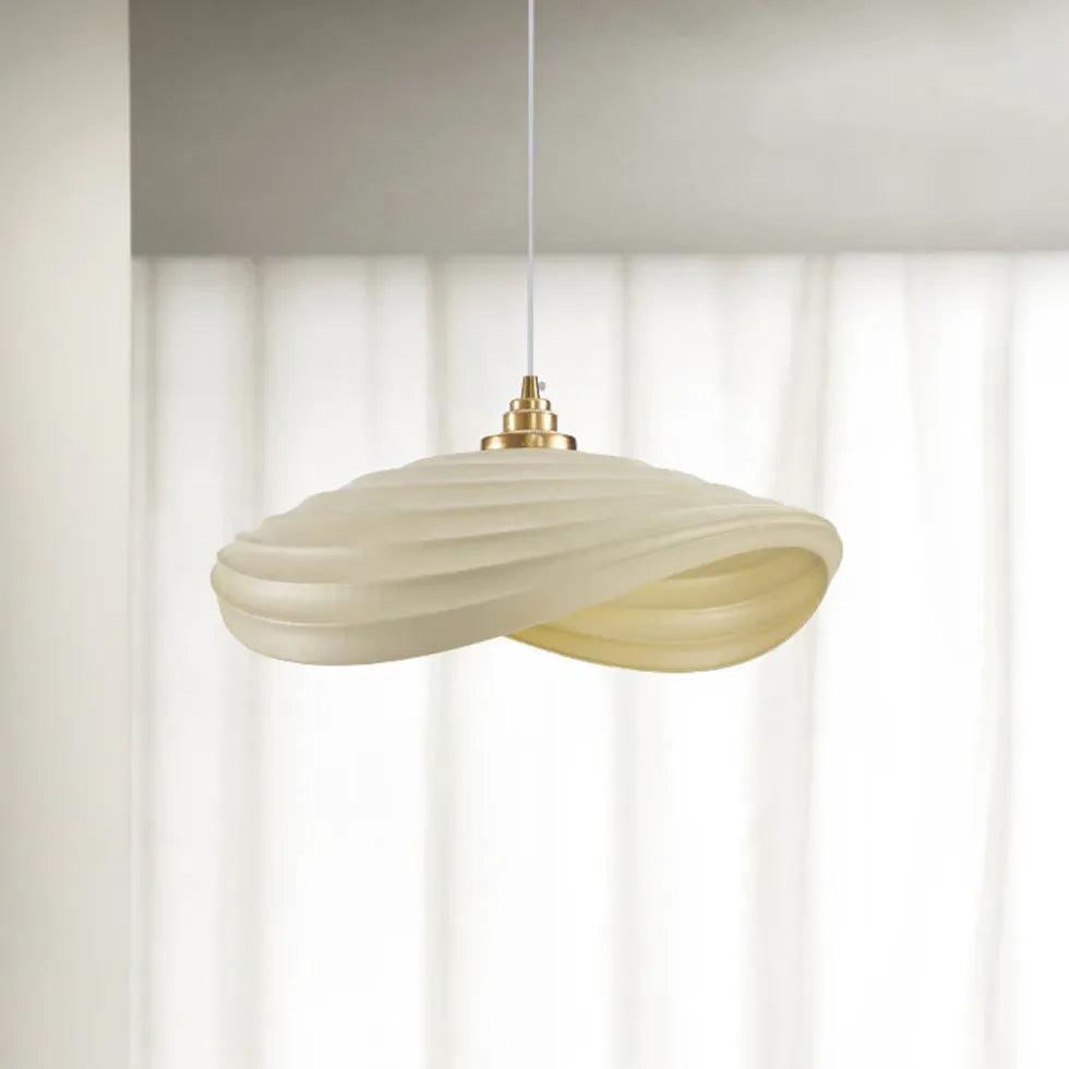 Sleek Wave-Shaped White Dining Room Pendant Light - Clowas