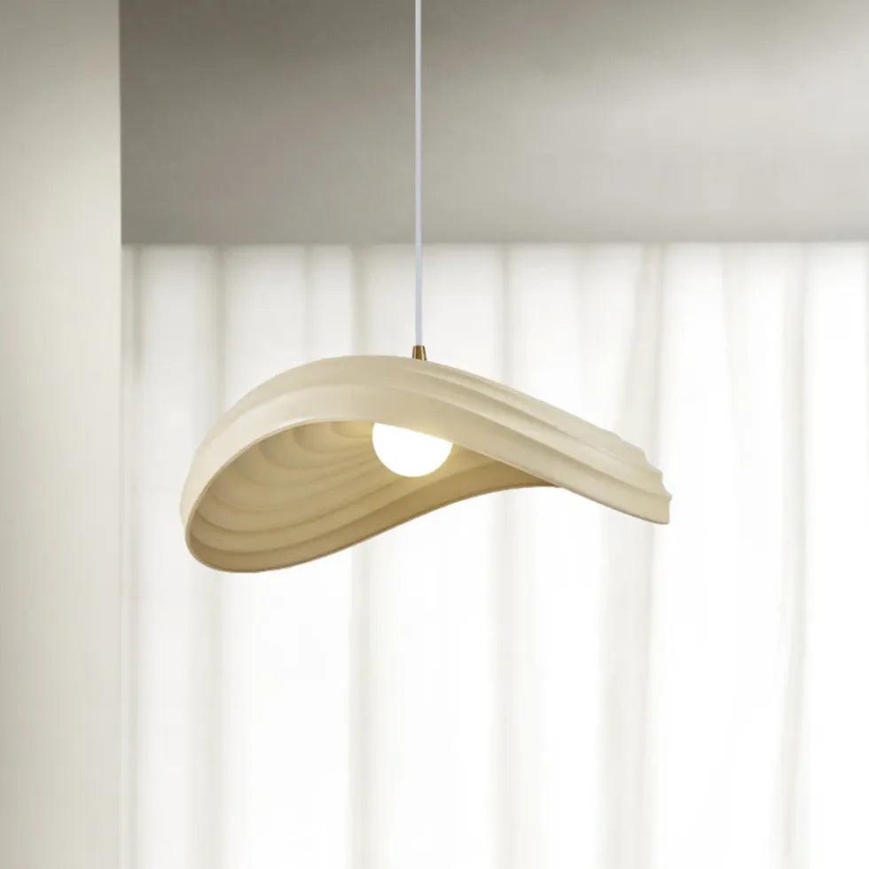 Sleek Wave-Shaped White Dining Room Pendant Light - Clowas