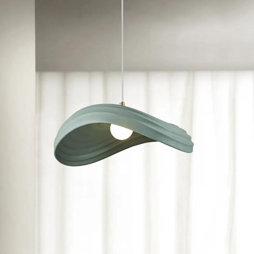 Sleek Wave-Shaped White Dining Room Pendant Light - Clowas