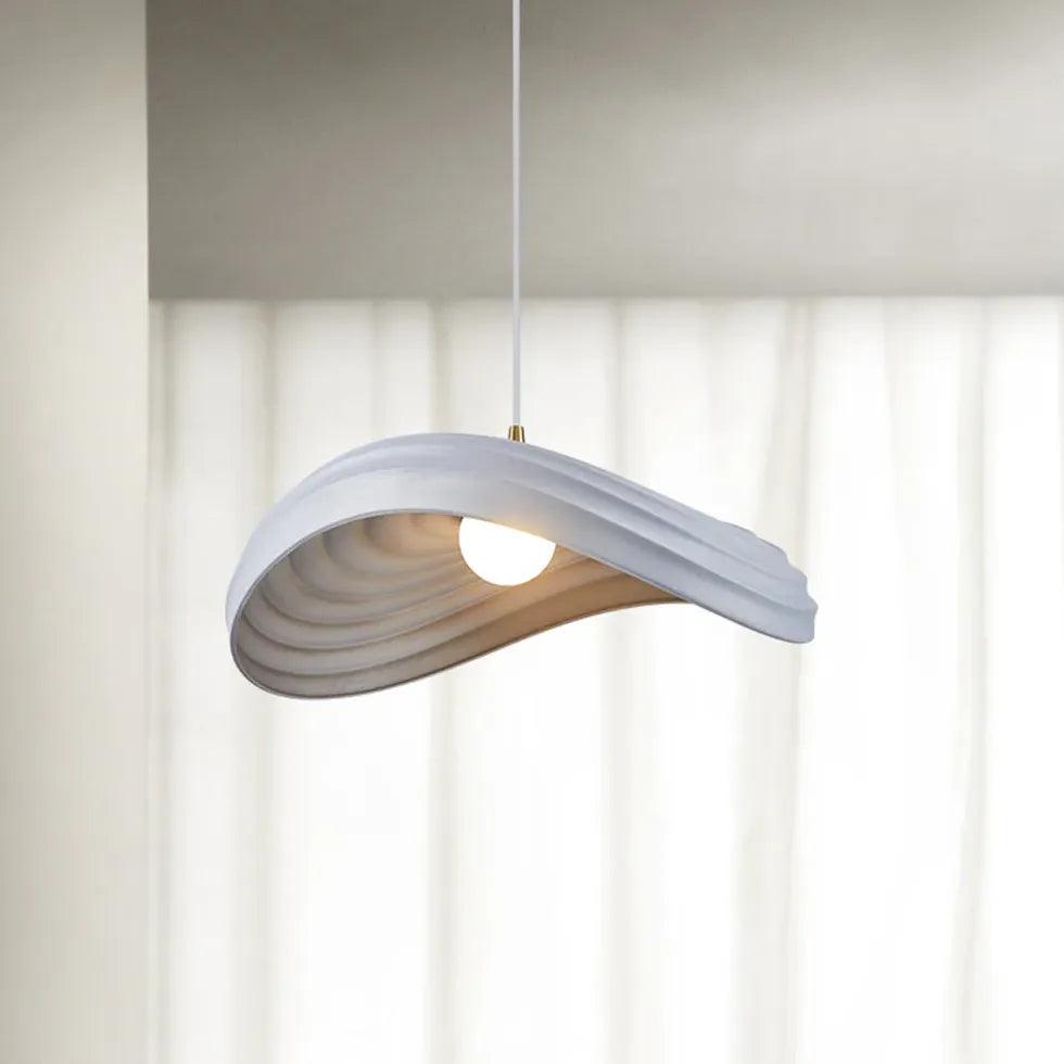 Sleek Wave-Shaped White Dining Room Pendant Light - Clowas