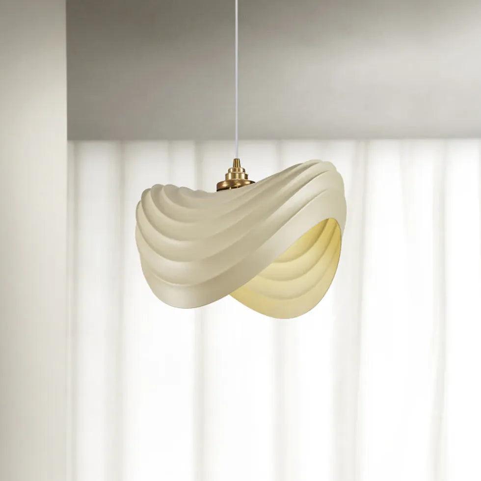 Sleek Wave-Shaped White Dining Room Pendant Light - Clowas