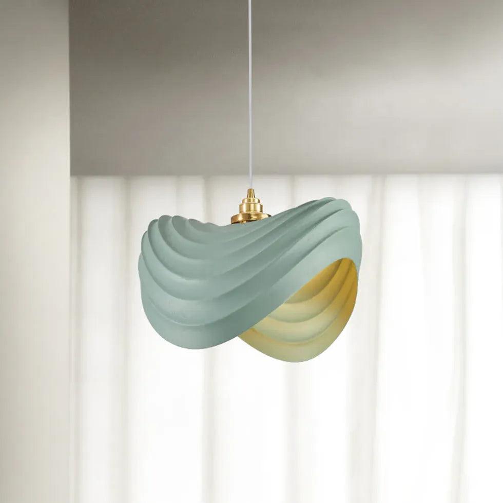 Sleek Wave-Shaped White Dining Room Pendant Light - Clowas