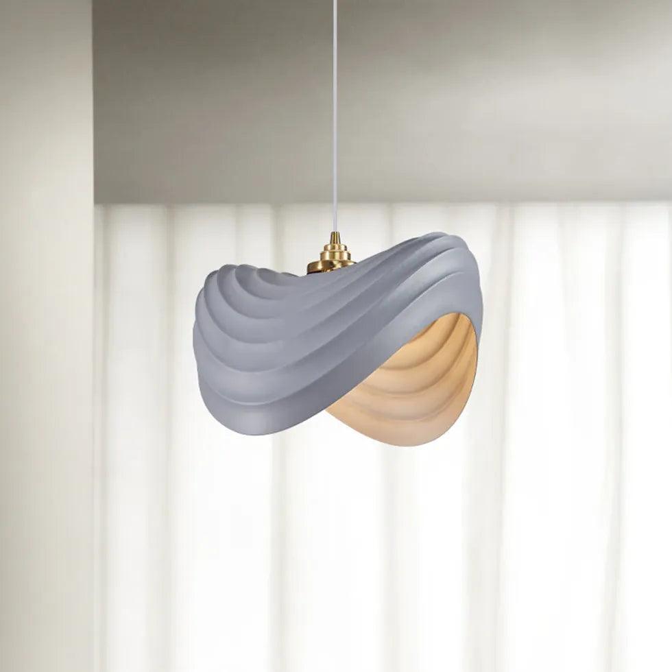 Sleek Wave-Shaped White Dining Room Pendant Light - Clowas