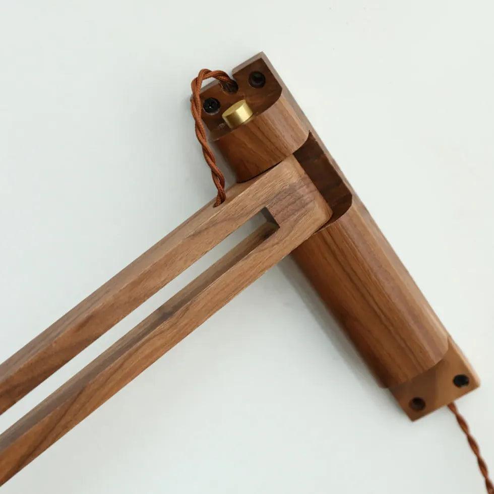 Walnut Glass Vintage Plug in Wall Lights - Clowas