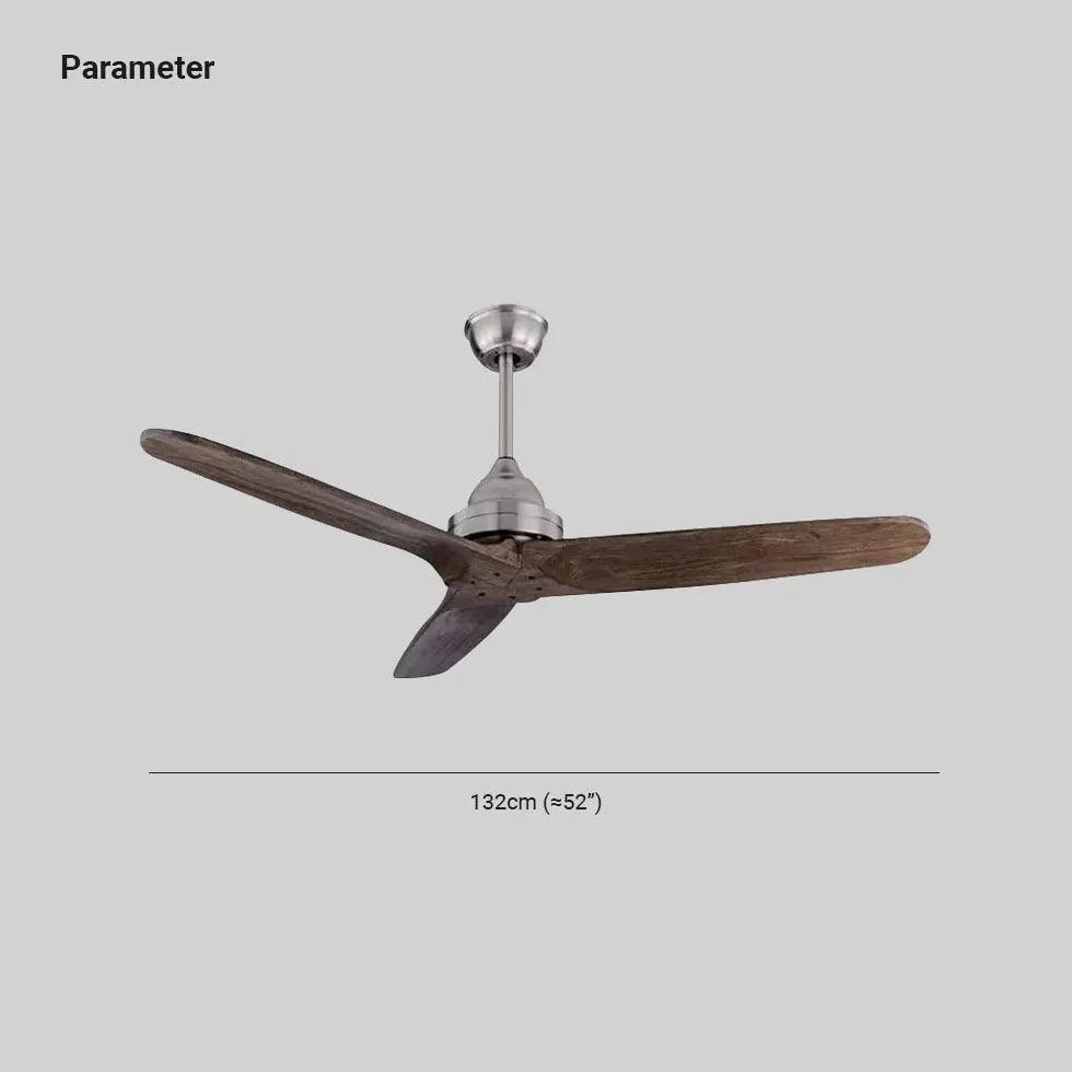 Three-blade wooden vintage dining room fan light - Clowas