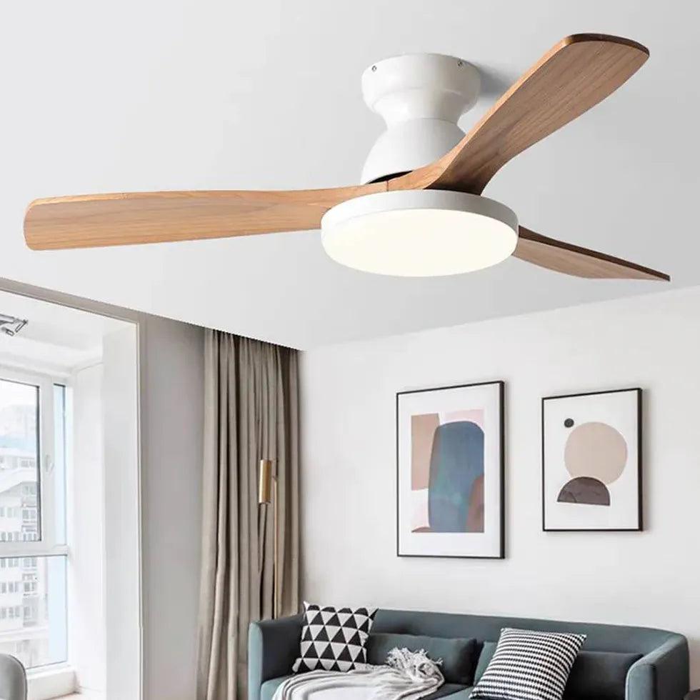 Simple Wood Design Electricity Ceiling Light With Fan
