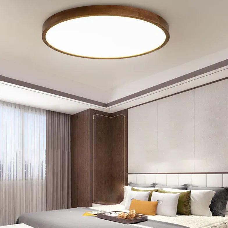 Warm and Elegant Wooden Flush Ceiling Lights - Clowas