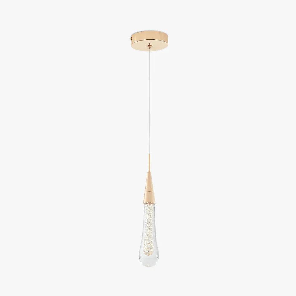 Water Droplet Linearity Gold Kitchen Pendant Light - Clowas