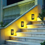 Solar Powered Waterproof Flame Lights For Steps Outdoors