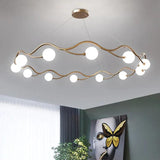 Contemporary Glass Chandeliers with Ring Design