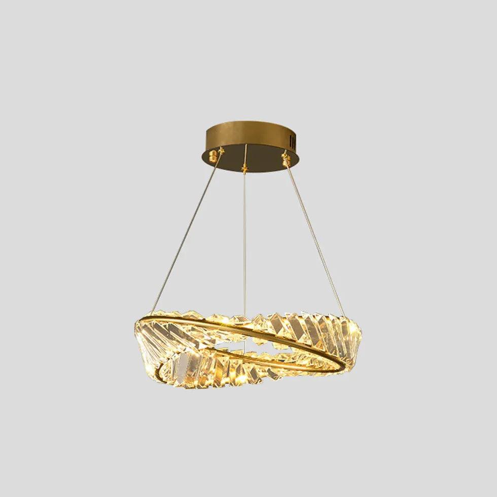 Wavy Round Ring Modern Crystal Pendant Light - Clowas