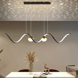 Wavy Spherical Shape Modern Dining Room Pendant Light - Clowas