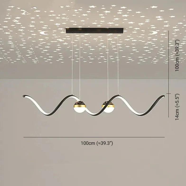 Wavy Spherical Shape Modern Dining Room Pendant Light - Clowas