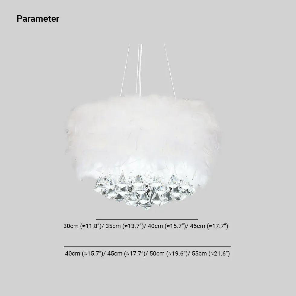 White Feather crystal Bedroom chandelier - Clowas