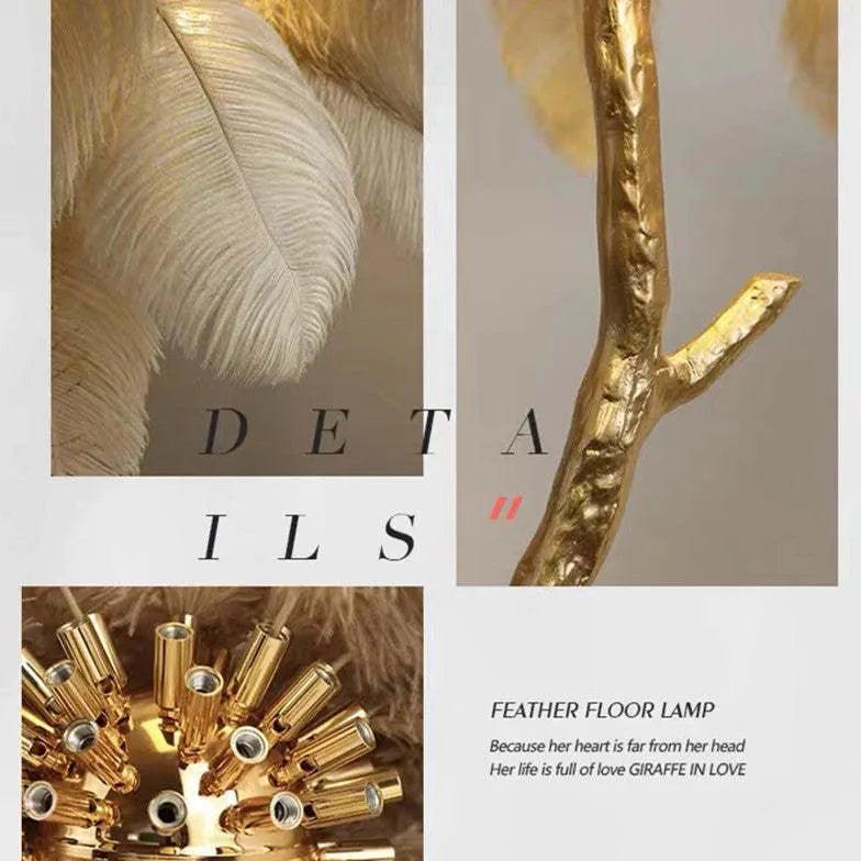 White Feather Tree Design Table Lamp - Clowas