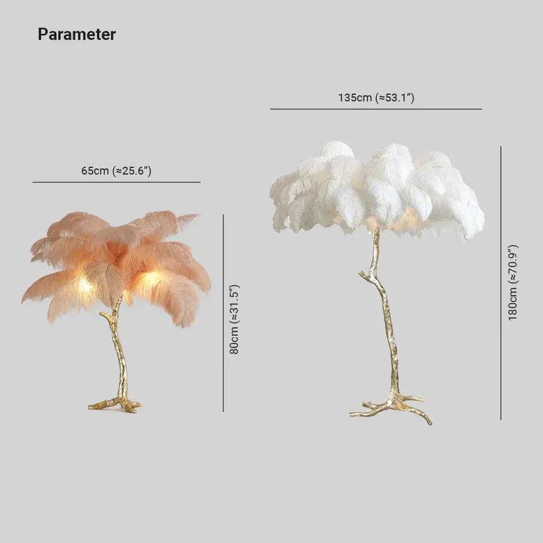 White Feather Tree Design Table Lamp - Clowas