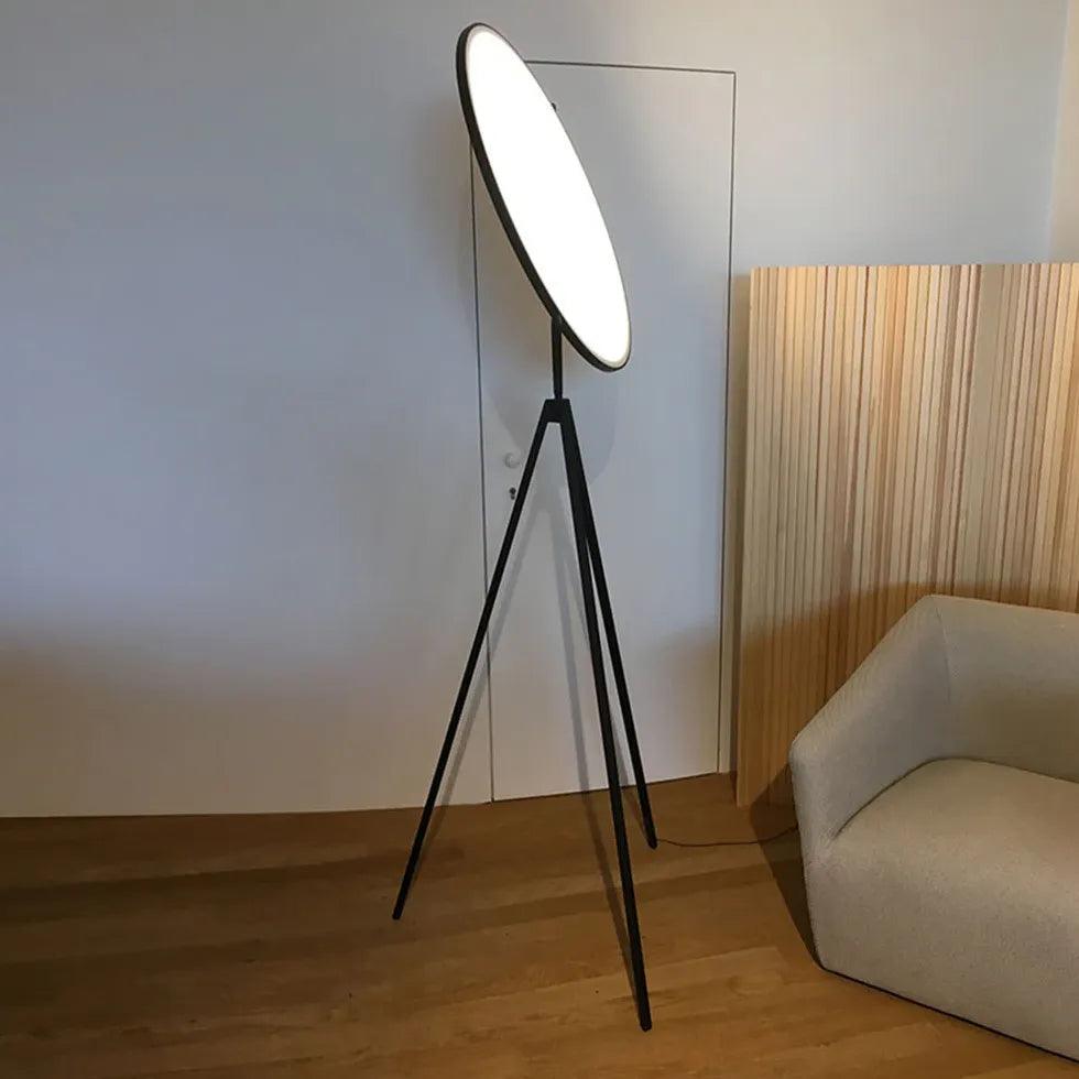 White Living Room Circular Tripod Floor Lamp - Clowas