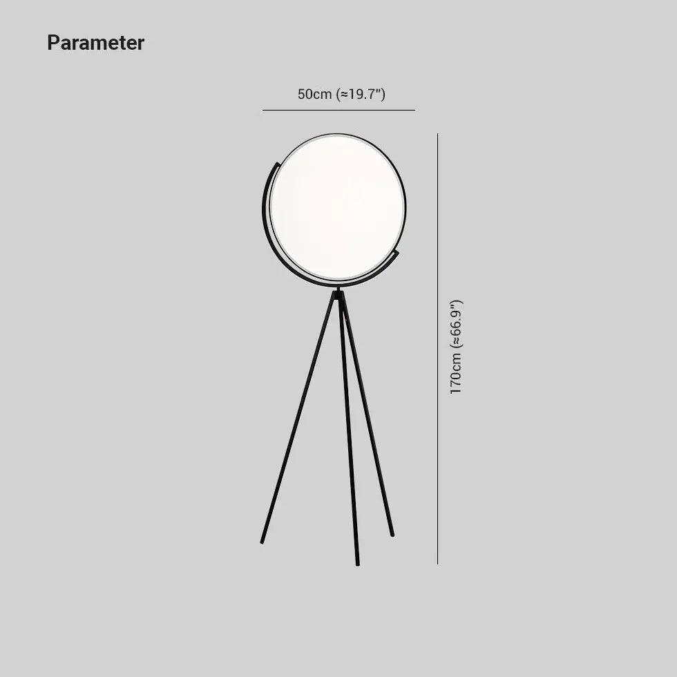 White Living Room Circular Tripod Floor Lamp - Clowas