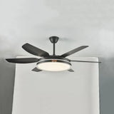 White Metal LED Modern Fan Light - Clowas