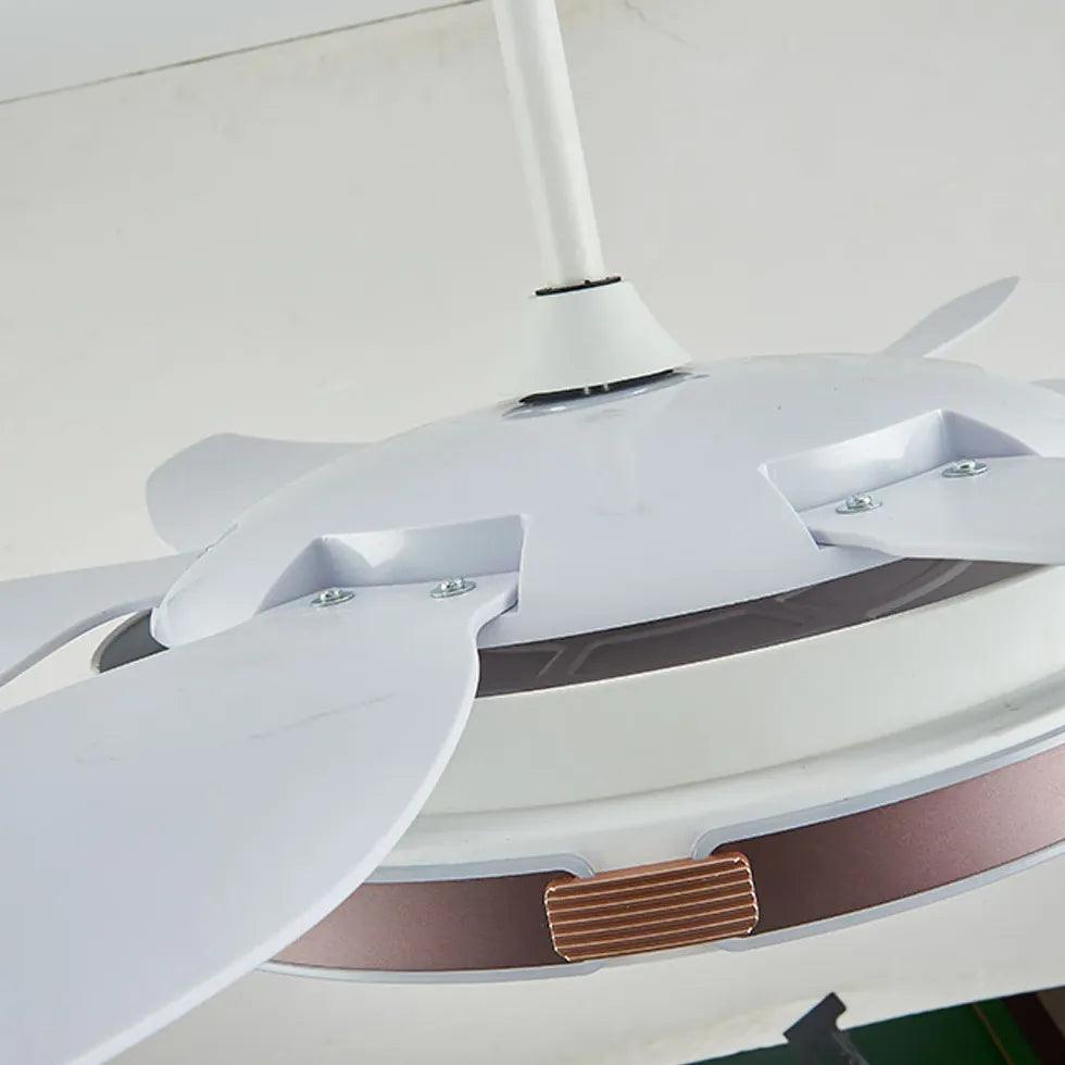 White Metal LED Modern Fan Light - Clowas