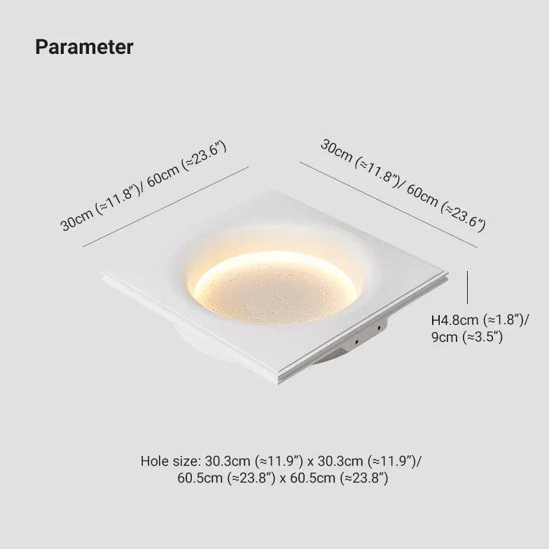 White Moon Gypsum Flush Modern Wall Lights - Clowas