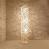 White Retro Rattan Woven Floor Lamp - Clowas