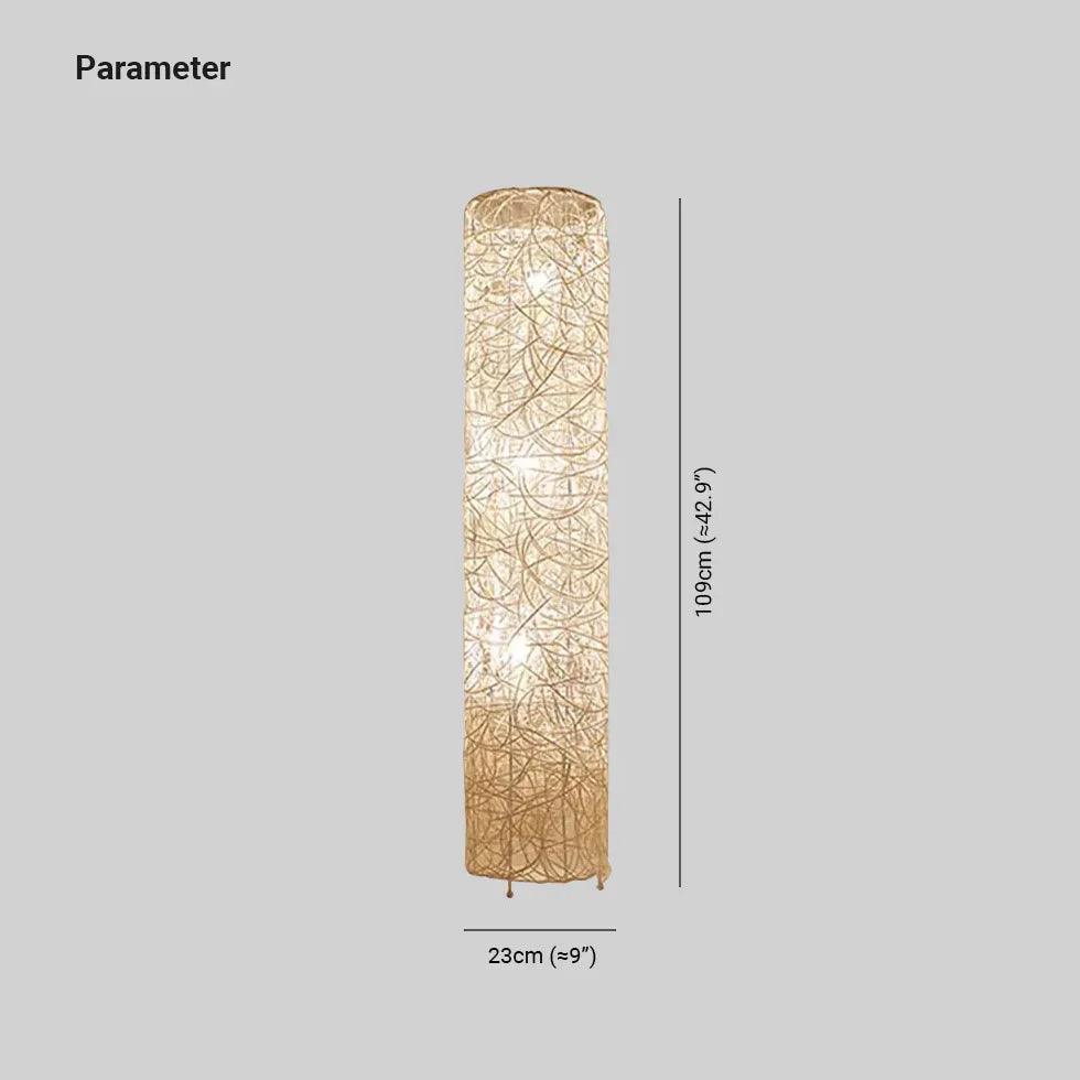 White Retro Rattan Woven Floor Lamp - Clowas