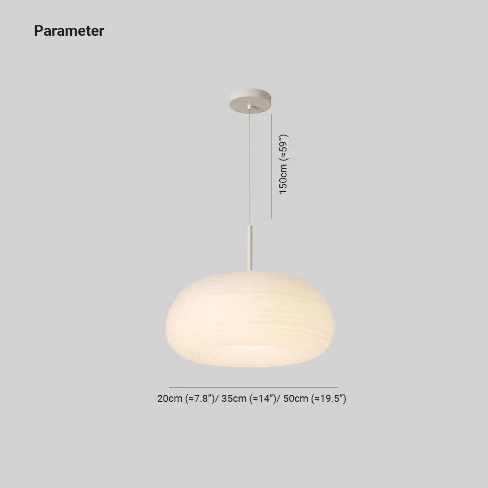 White Round Lampshade Modern Pendant Light - Clowas