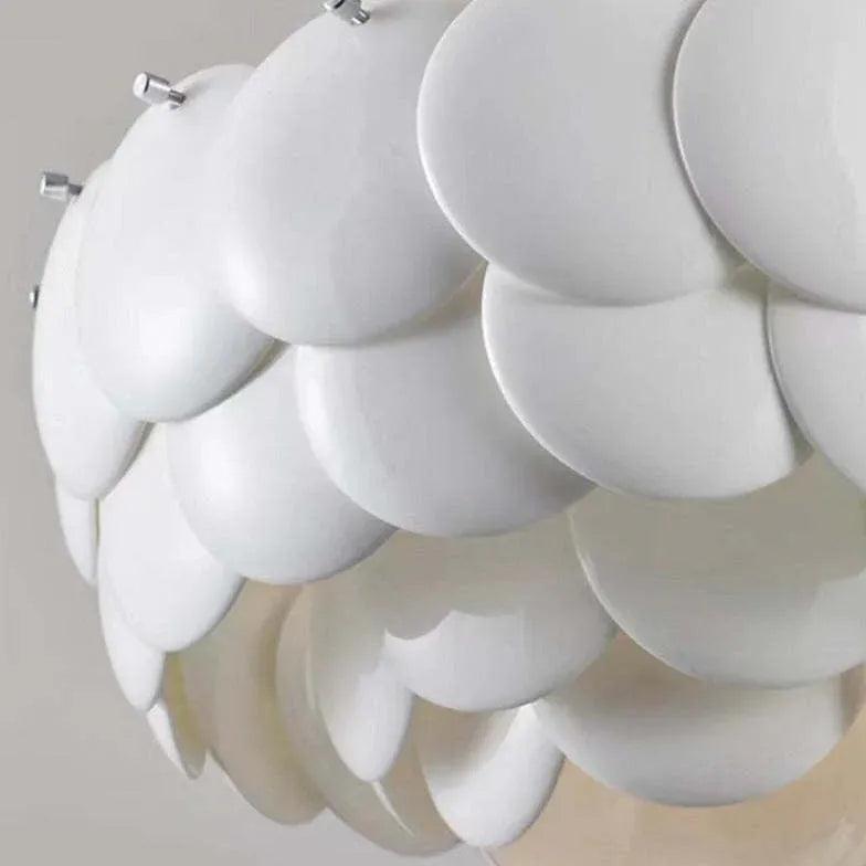 White Scales Disc Design Modern Pendant Light - Clowas