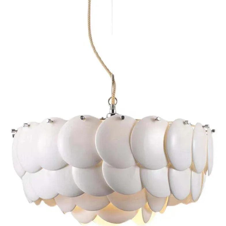 White Scales Disc Design Modern Pendant Light - Clowas