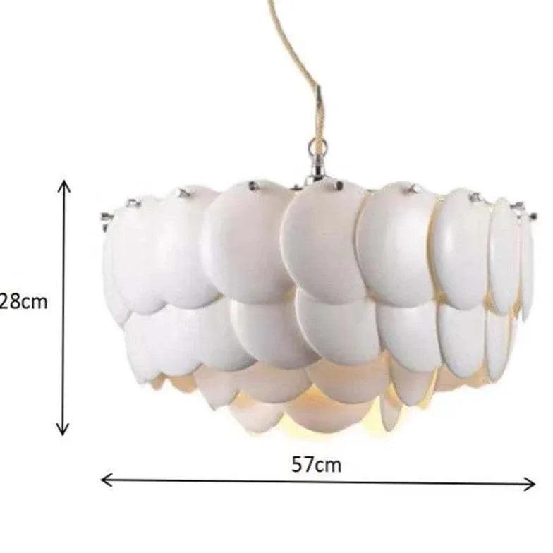 White Scales Disc Design Modern Pendant Light - Clowas