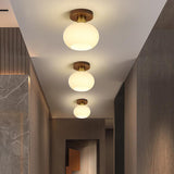 Simple Glass Flush Ceiling Light for Hallway