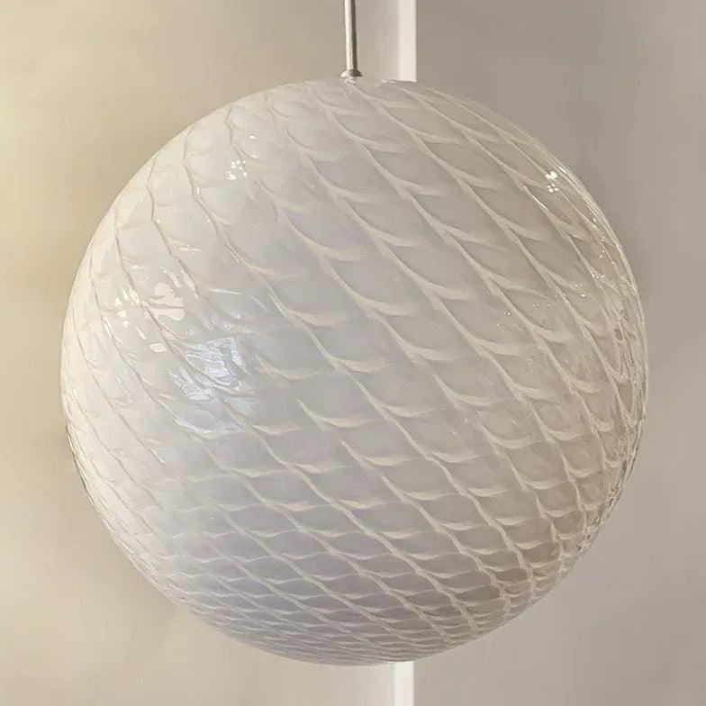 White Spherical Glass Bedroom Ceiling Chandelier - Clowas