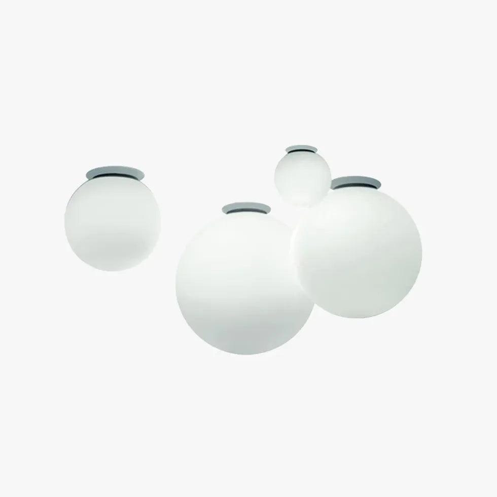 White Spherical Glass Hallway Ceiling Light - Clowas