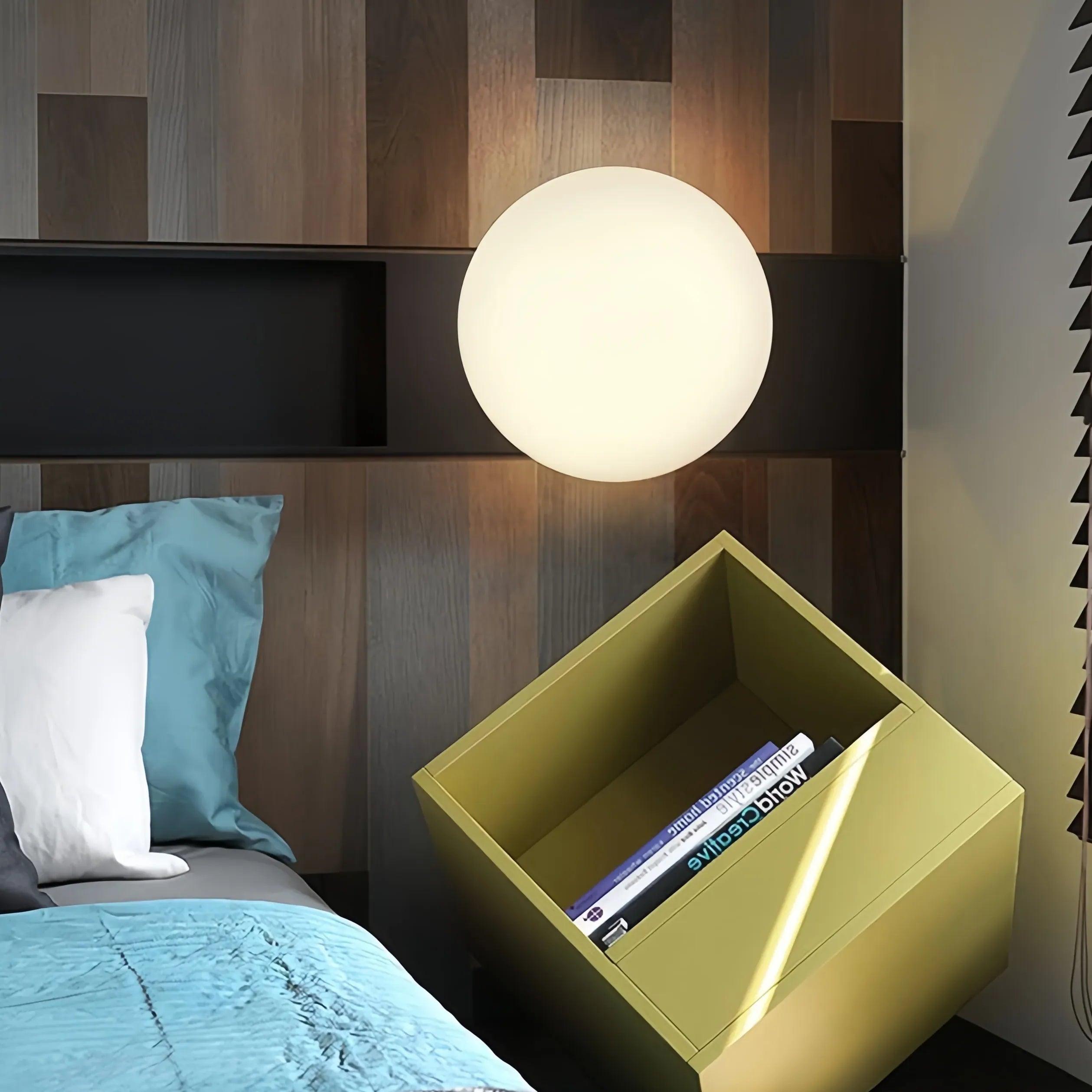 White Spherical Glass Hallway Ceiling Light - Clowas